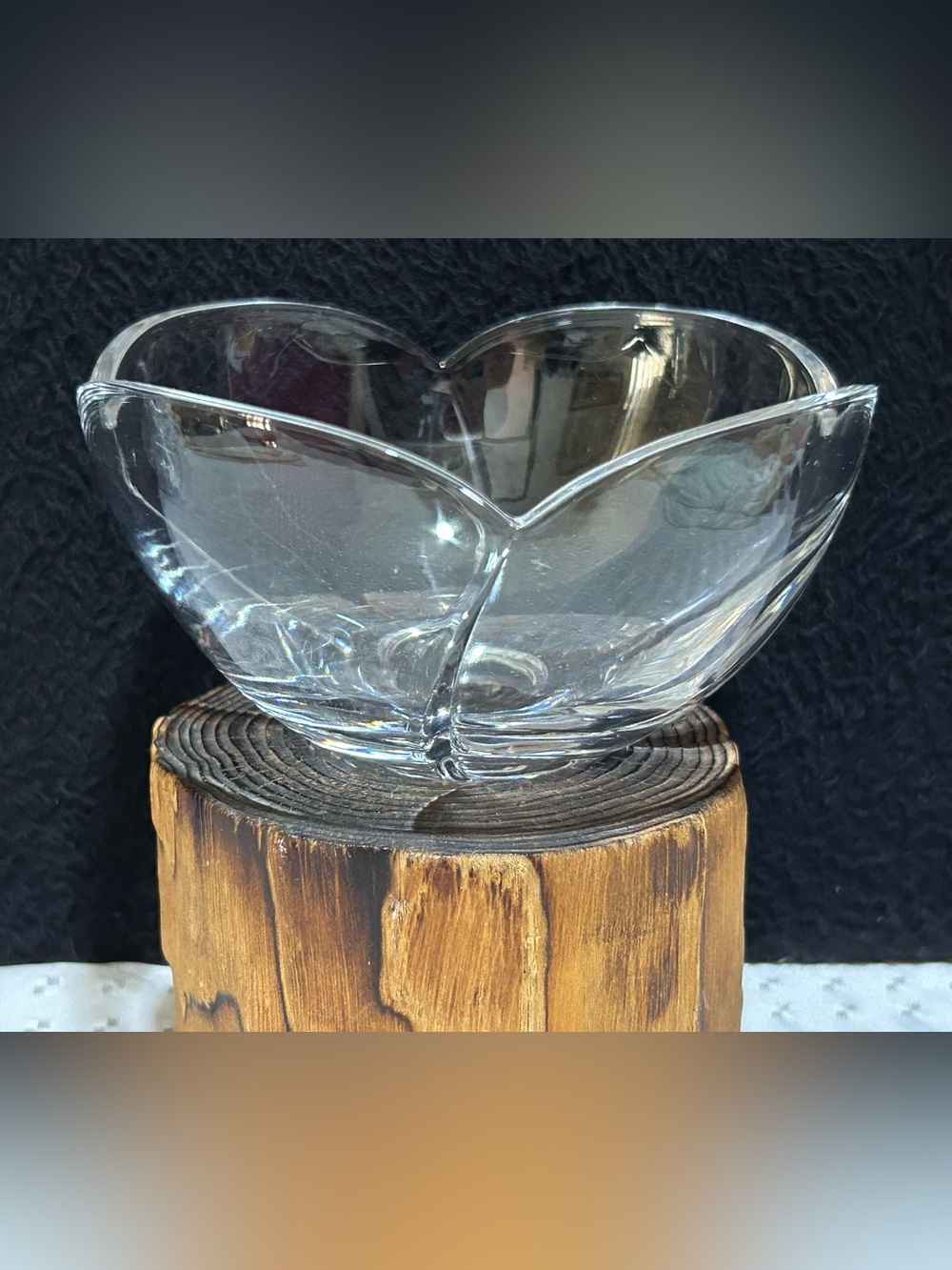 Mikasa Finesse Crystal Round Bowl 5” Wide Clear Glass Dish Bowl Petals